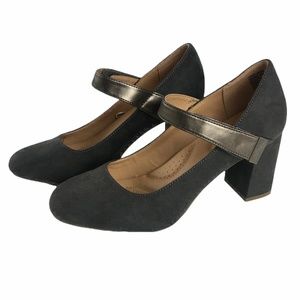 Dexflex Comfort Gray Karol Mary Jane Heel Sz 8